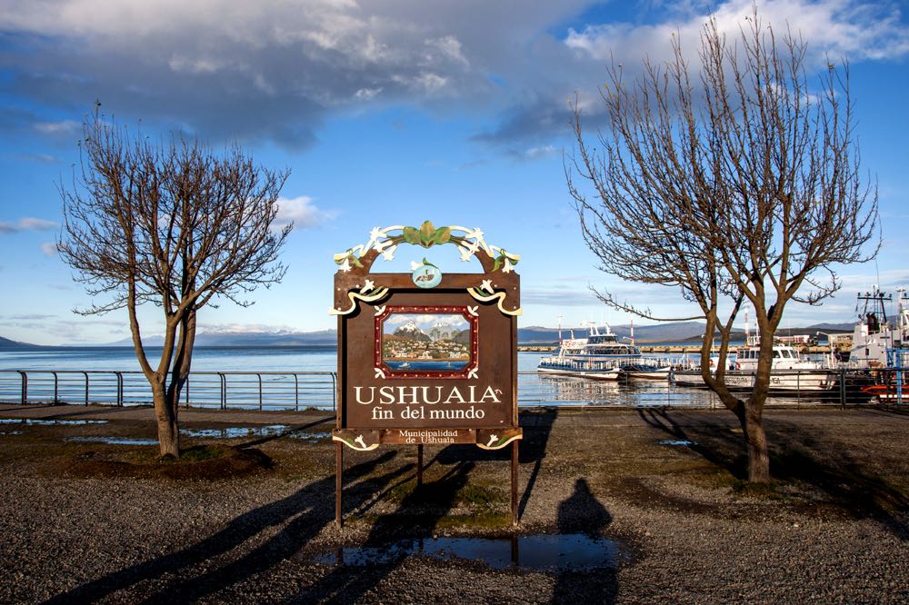 End of the world in Ushuaia, Tierra del Fuego, Argentina.
