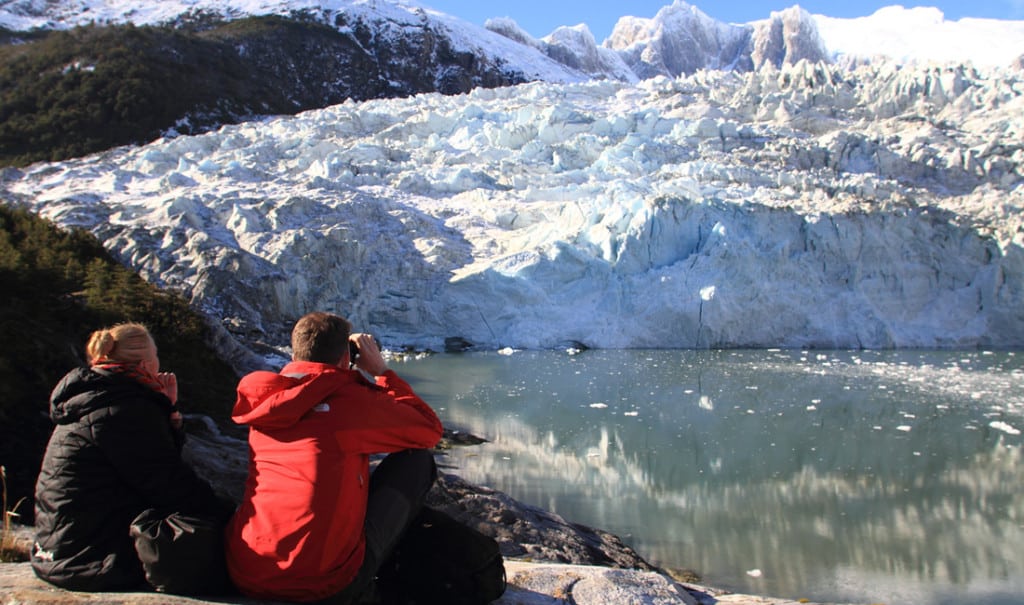 Glacier Pia en terre de feu. Croisière australis expédition en patagonie, terre de feu et cap horn avec espaces andins et les croisières australis