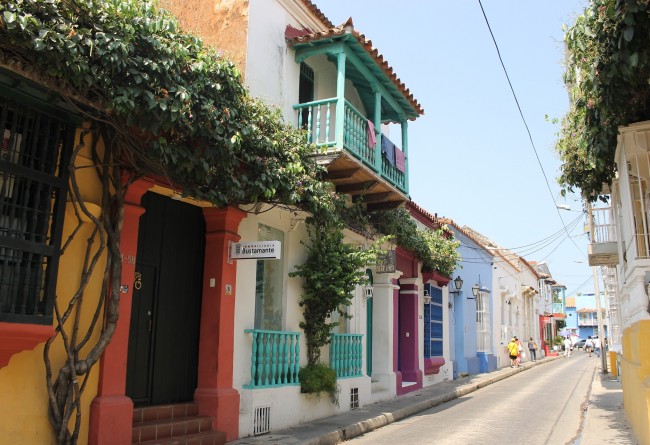Rue Colorée De Carthagène Des Indes