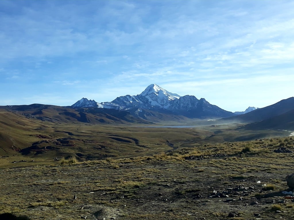 Sur la route du Huayna Potosi, en Bolivie