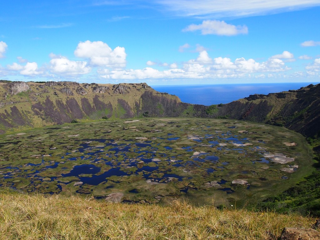 ile de pâques, cratère Rano Kau, Chili