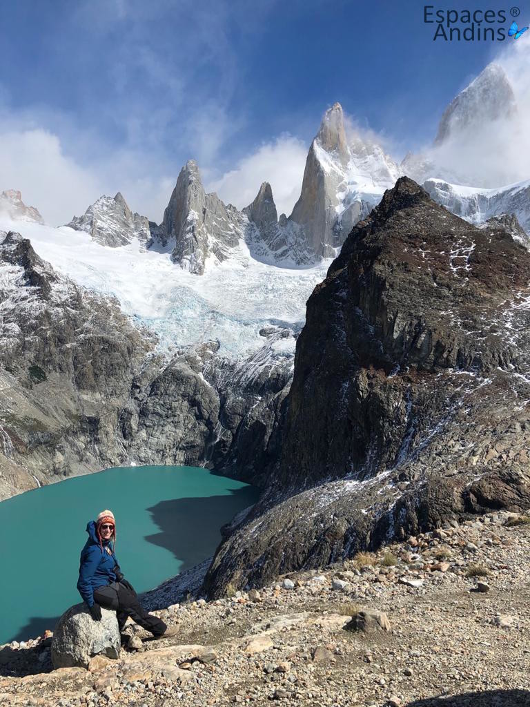 cliente espaces andins au Fitz roy lors de son voyage en Argentine